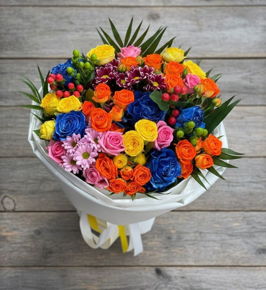 Букет цветов из: Розы и Хризантемы в Фельдмаршальском