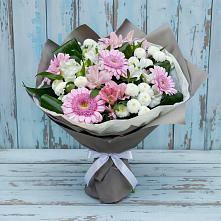 Букет цветов из:  Герберы, Альстромерии и Хризантемы #REPLACE_PRED# Фельдмаршальском