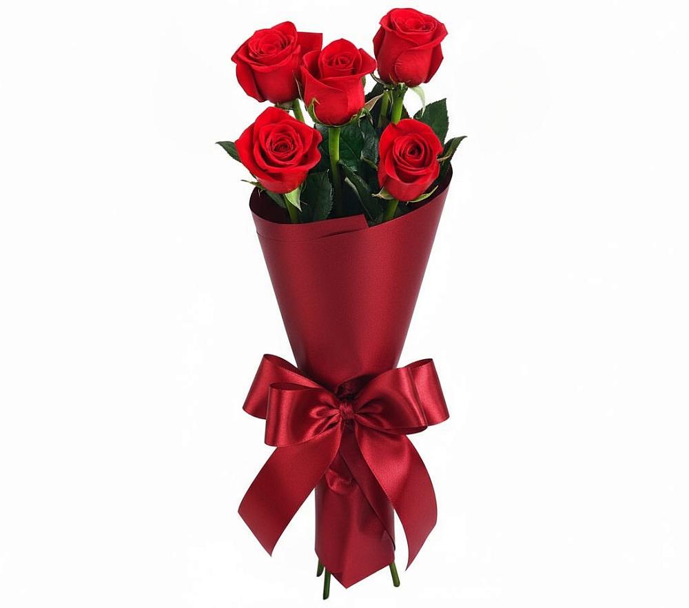 Букет 5 Красных роз Эдлесс Лав в Фельдмаршальском
