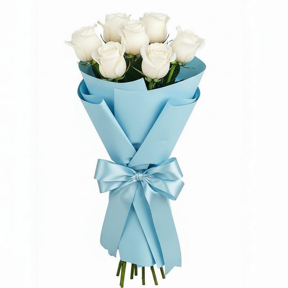 Букет 7 белых роз Проуд в Фельдмаршальском