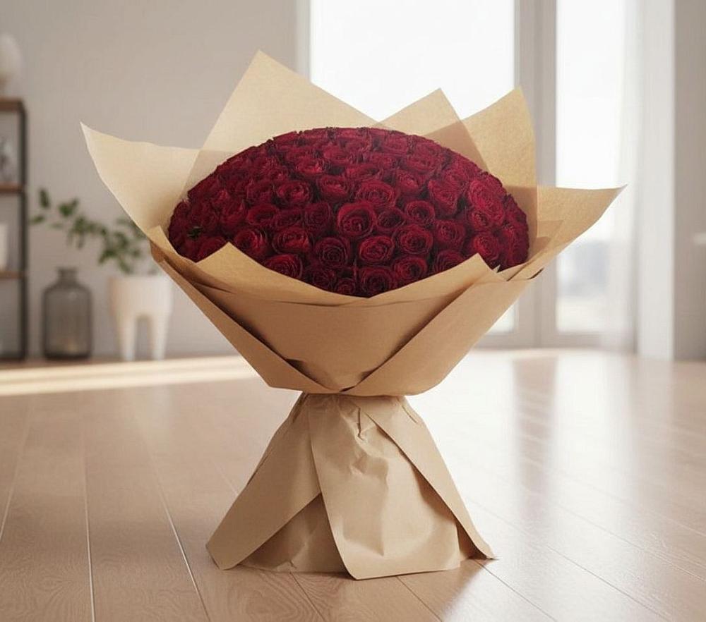 Букет 101 Красная роза в Фельдмаршальском