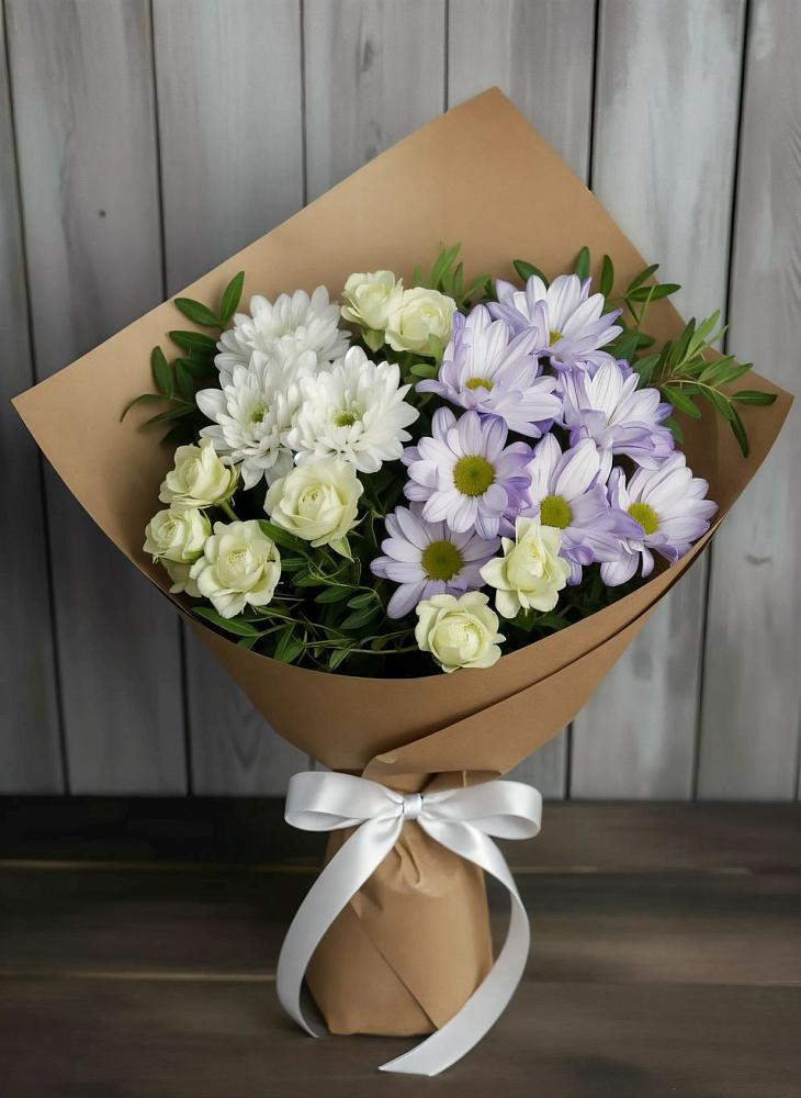 Букет цветов из: Хризантемы и Розы в Фельдмаршальском
